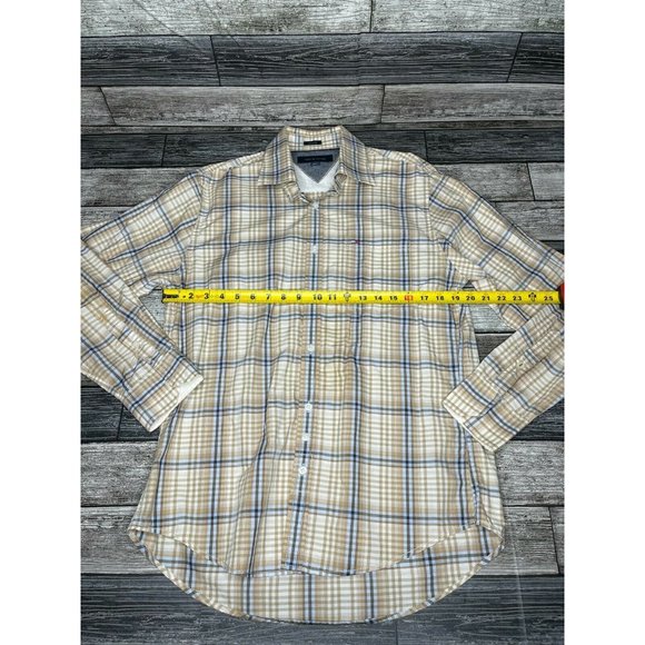 Tommy Hilfiger Tan Plaid Long Sleeve Button Down - Picture 3 of 6